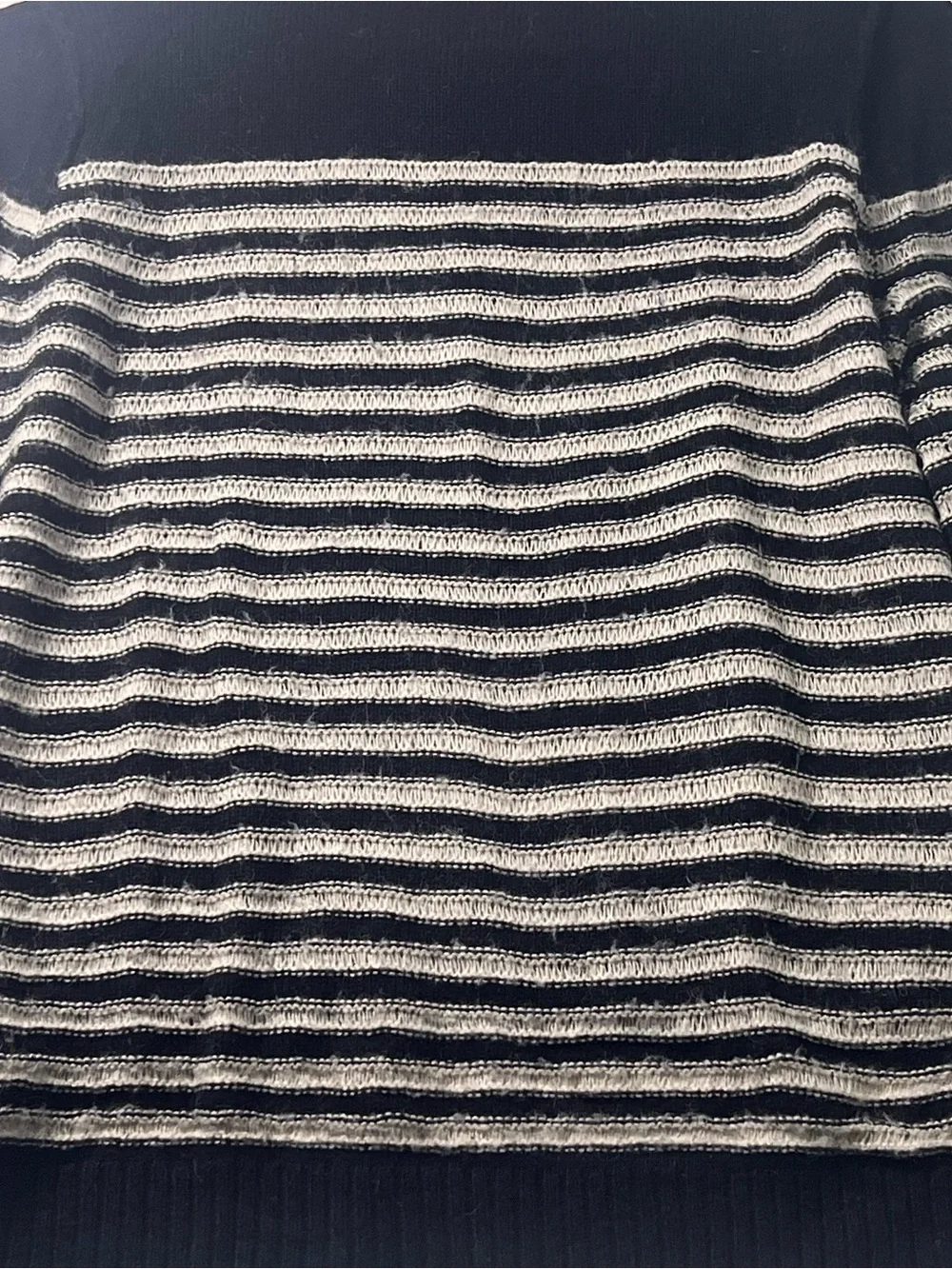 Free People Striped Boxy Knit Cropped Sweater Blend w/Angora & Wool Size Medium